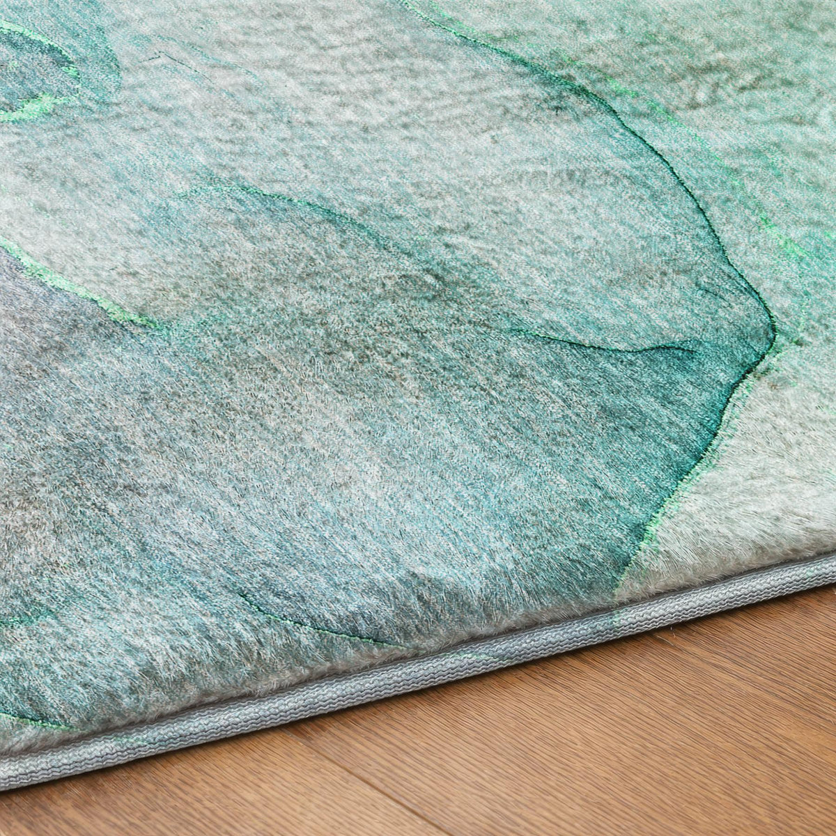 9' X 12' Green And Teal Abstract Shag Washable Area Rug With UV Protection - HomeRoots - Flyclothing LLC