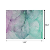 9' X 12' Green And Teal Abstract Shag Washable Area Rug With UV Protection - HomeRoots - Flyclothing LLC