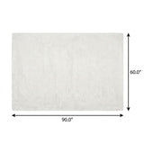5' X 8' Peach And Ivory Geometric Shag Washable Area Rug With UV Protection - HomeRoots - Flyclothing LLC