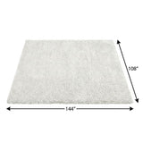9' X 12' Teal And Ivory Abstract Shag Washable Area Rug With UV Protection - HomeRoots - Flyclothing LLC