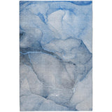 3' X 5' Blue And Navy Blue Abstract Shag Washable Area Rug With UV Protection - HomeRoots - Flyclothing LLC