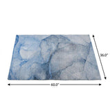 3' X 5' Blue And Navy Blue Abstract Shag Washable Area Rug With UV Protection - HomeRoots - Flyclothing LLC