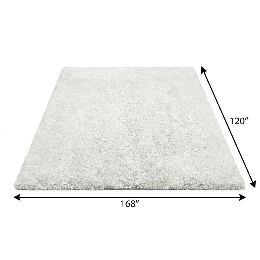 10' X 14' Teal And Ivory Abstract Shag Washable Area Rug With UV Protection - HomeRoots - Flyclothing LLC