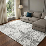 10' X 14' Teal And Ivory Abstract Shag Washable Area Rug With UV Protection - HomeRoots - Flyclothing LLC