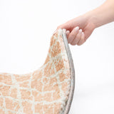 9' X 12' Peach And Ivory Geometric Shag Washable Area Rug With UV Protection - HomeRoots - Flyclothing LLC
