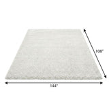 9' X 12' Peach And Ivory Geometric Shag Washable Area Rug With UV Protection - HomeRoots - Flyclothing LLC