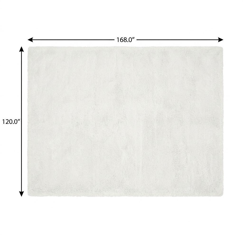 10' X 14' Peach And Ivory Geometric Shag Washable Area Rug With UV Protection - HomeRoots - Flyclothing LLC