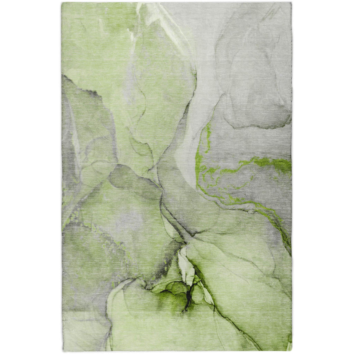 3' X 5' Green And Gray Abstract Shag Washable Area Rug With UV Protection - HomeRoots - Flyclothing LLC