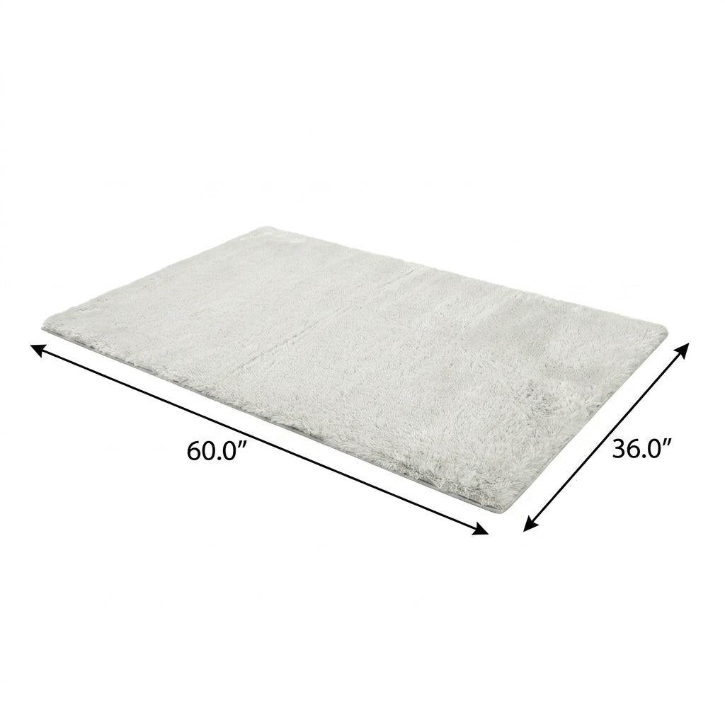 3' X 5' Pink And Ivory Geometric Shag Washable Area Rug With UV Protection - HomeRoots - Flyclothing LLC