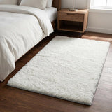 3' X 5' Pink And Ivory Geometric Shag Washable Area Rug With UV Protection - HomeRoots - Flyclothing LLC