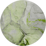 8' Green And Gray Abstract Shag Washable Round Rug With UV Protection - HomeRoots - Flyclothing LLC