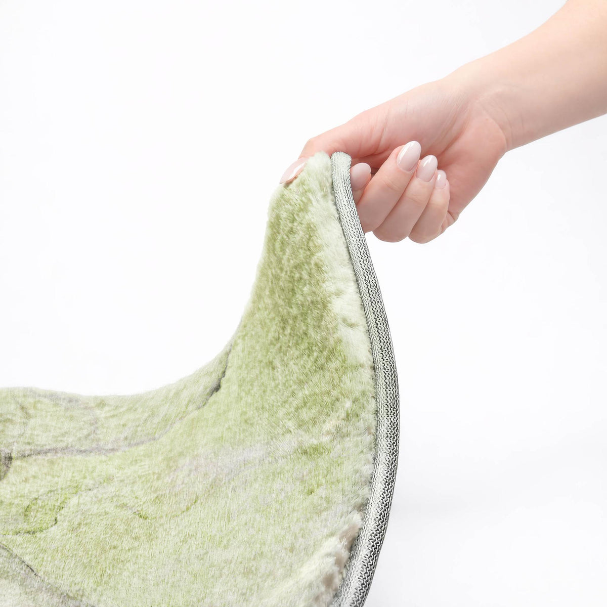 8' Green And Gray Abstract Shag Washable Round Rug With UV Protection - HomeRoots - Flyclothing LLC