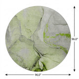 8' Green And Gray Abstract Shag Washable Round Rug With UV Protection - HomeRoots - Flyclothing LLC