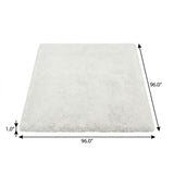 8' Pink And Ivory Geometric Shag Washable Round Rug With UV Protection - HomeRoots - Flyclothing LLC