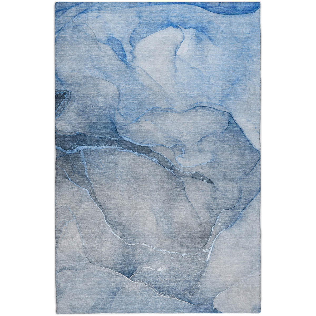 10' X 14' Blue And Navy Blue Abstract Shag Washable Area Rug With UV Protection - HomeRoots - Flyclothing LLC