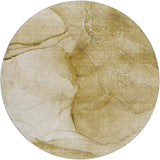 8' Beige And Ivory Abstract Shag Washable Round Rug With UV Protection - HomeRoots - Flyclothing LLC