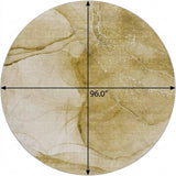 8' Beige And Ivory Abstract Shag Washable Round Rug With UV Protection - HomeRoots - Flyclothing LLC