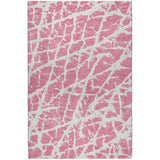 8' X 10' Pink And Ivory Geometric Shag Washable Area Rug With UV Protection - HomeRoots - Flyclothing LLC