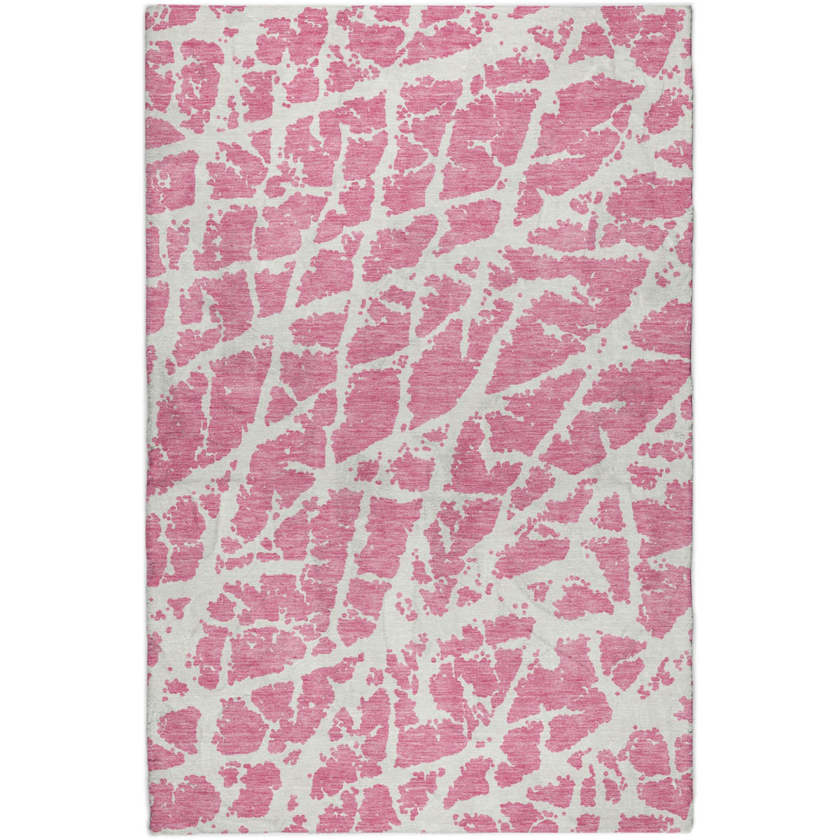 8' X 10' Pink And Ivory Geometric Shag Washable Area Rug With UV Protection - HomeRoots - Flyclothing LLC