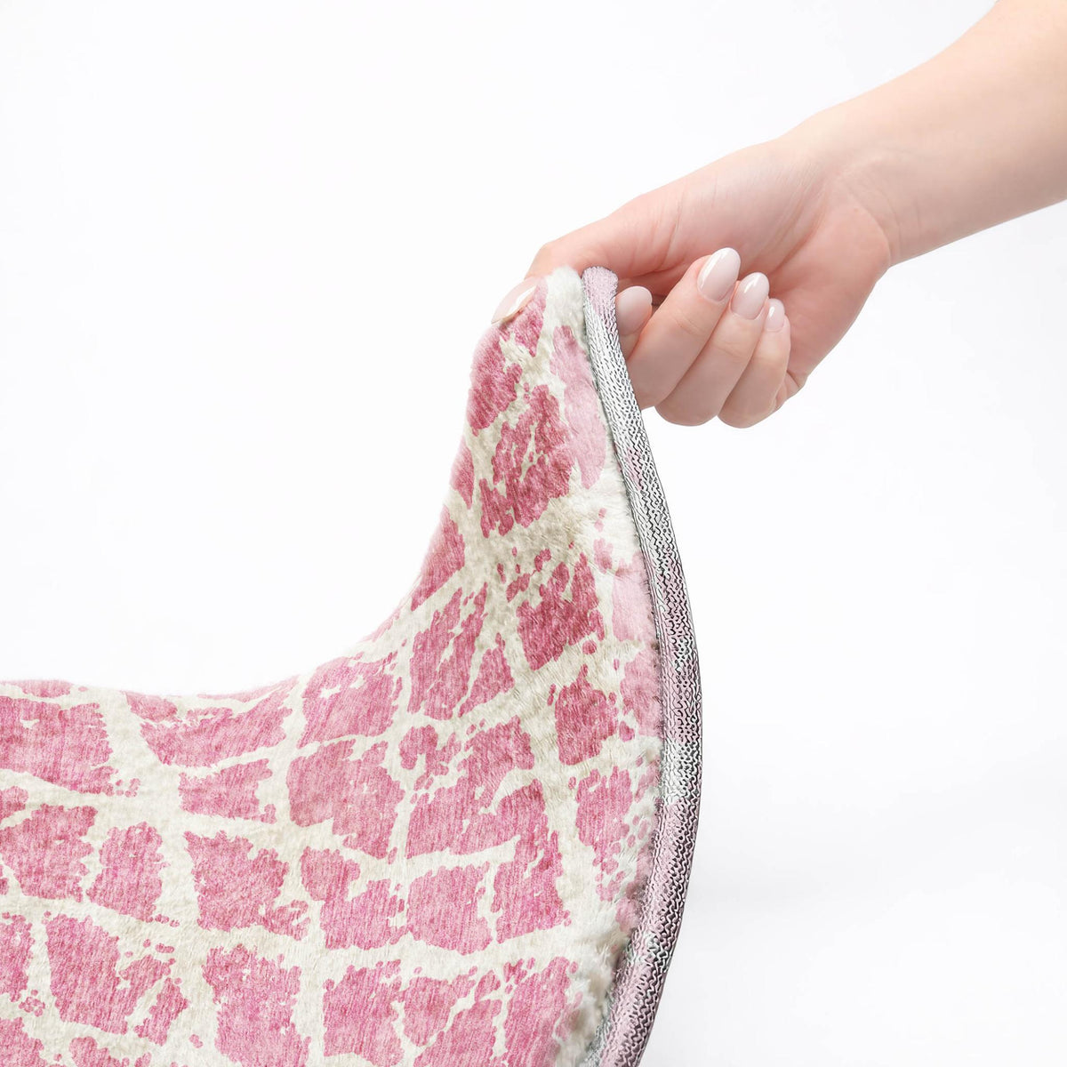 8' X 10' Pink And Ivory Geometric Shag Washable Area Rug With UV Protection - HomeRoots - Flyclothing LLC