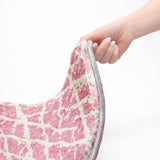 8' X 10' Pink And Ivory Geometric Shag Washable Area Rug With UV Protection - HomeRoots - Flyclothing LLC