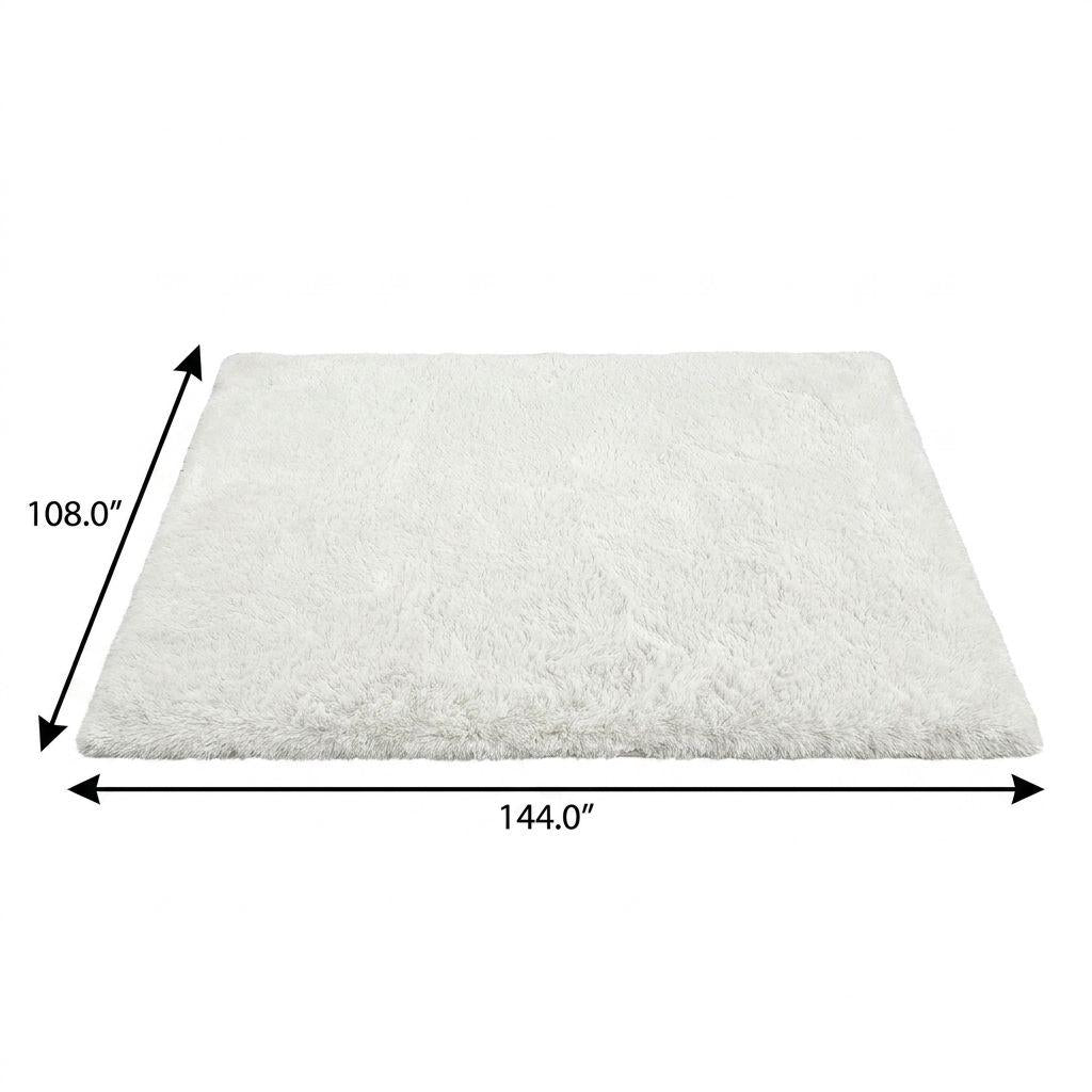 9' X 12' Pink And Ivory Geometric Shag Washable Area Rug With UV Protection - HomeRoots - Flyclothing LLC
