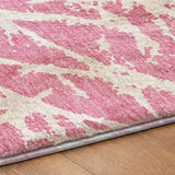 10' X 14' Pink And Ivory Geometric Shag Washable Area Rug With UV Protection - HomeRoots - Flyclothing LLC