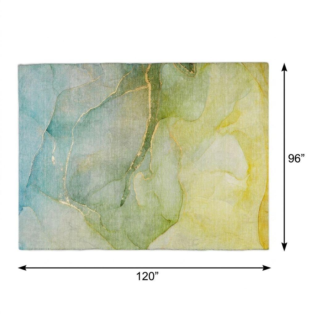 8' X 10' Green And Yellow Abstract Shag Washable Area Rug With UV Protection - HomeRoots - Flyclothing LLC