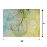 8' X 10' Green And Yellow Abstract Shag Washable Area Rug With UV Protection - HomeRoots - Flyclothing LLC
