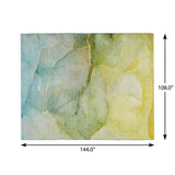 9' X 12' Green And Yellow Abstract Shag Washable Area Rug With UV Protection - HomeRoots - Flyclothing LLC