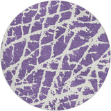 8' Purple And Ivory Geometric Shag Washable Round Rug With UV Protection - HomeRoots - Flyclothing LLC