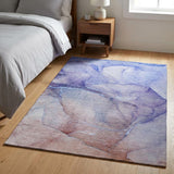 3' X 5' Navy Blue And Blue Abstract Shag Washable Area Rug With UV Protection - HomeRoots - Flyclothing LLC
