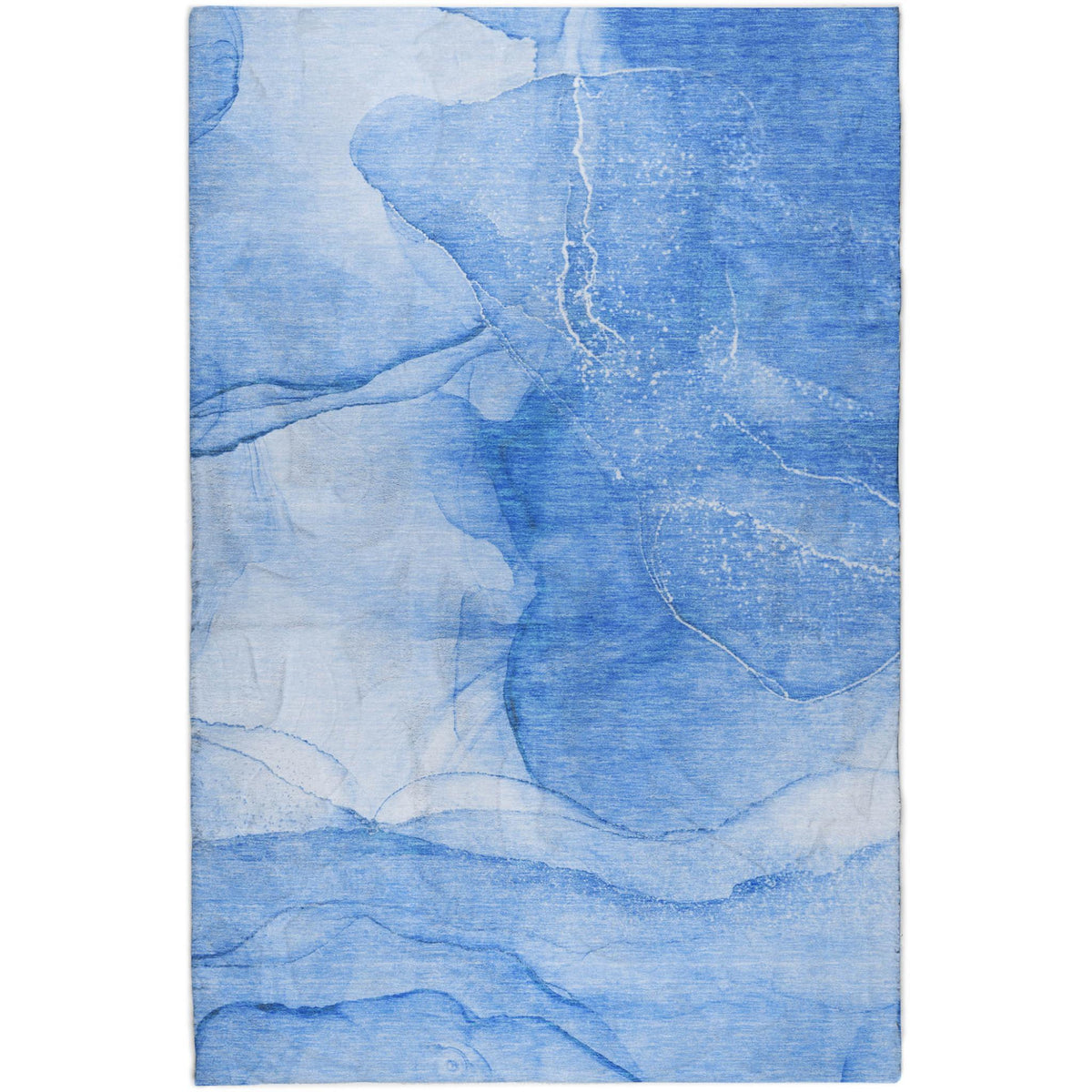 9' X 12' Blue And Denim Blue Abstract Shag Washable Area Rug With UV Protection - HomeRoots - Flyclothing LLC