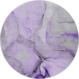 8' Purple And Lilac Abstract Shag Washable Round Rug With UV Protection - HomeRoots - Flyclothing LLC