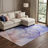 9' X 12' Navy Blue And Blue Abstract Shag Washable Area Rug With UV Protection - HomeRoots - Flyclothing LLC