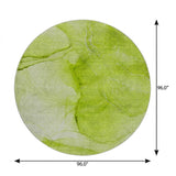 8' Green And Lime Green Abstract Shag Washable Round Rug With UV Protection - HomeRoots - Flyclothing LLC