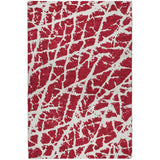 10' X 14' Red And Ivory Geometric Shag Washable Area Rug With UV Protection - HomeRoots - Flyclothing LLC