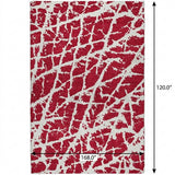 10' X 14' Red And Ivory Geometric Shag Washable Area Rug With UV Protection - HomeRoots - Flyclothing LLC