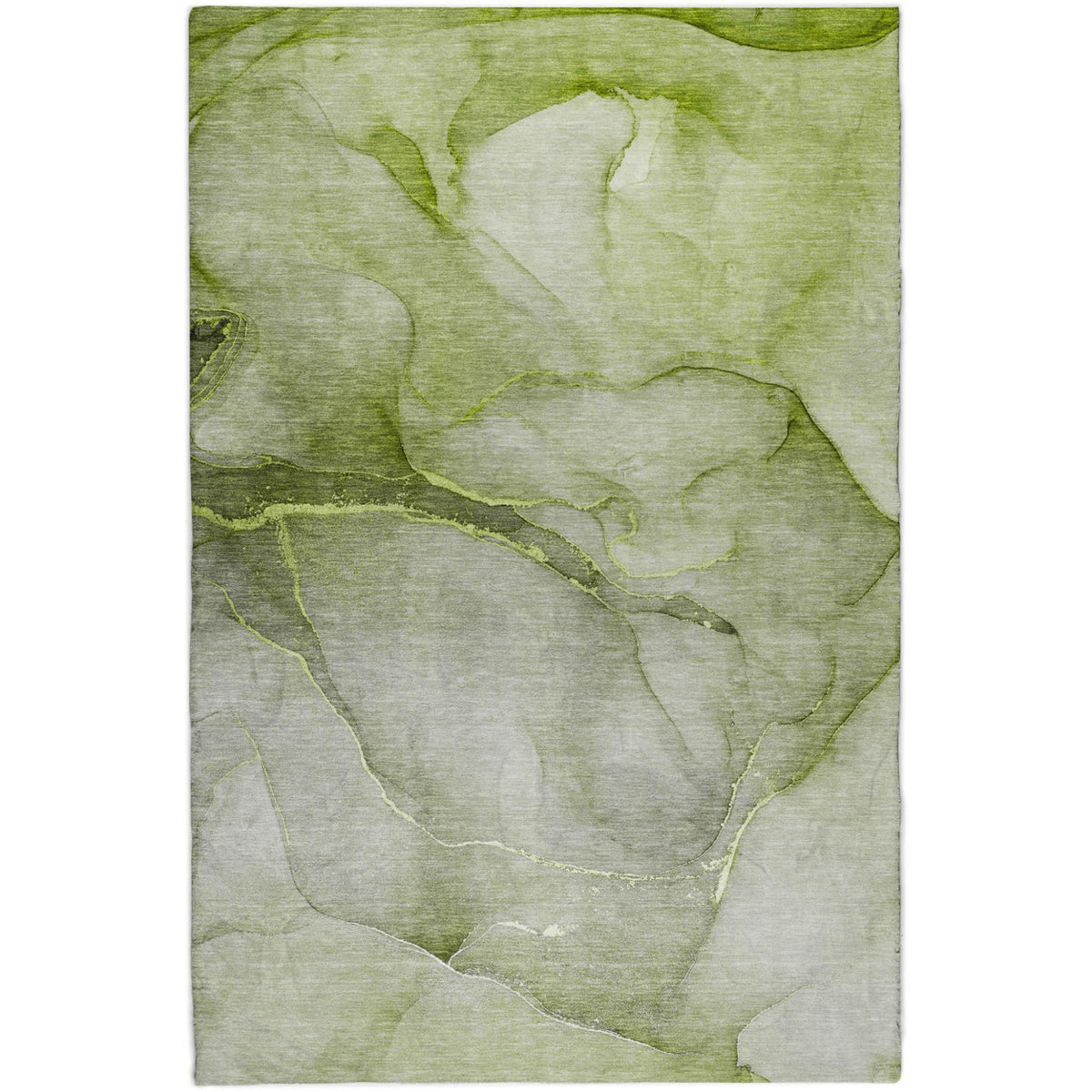 8' X 10' Olive Green And Green Abstract Shag Washable Area Rug With UV Protection - HomeRoots - Flyclothing LLC