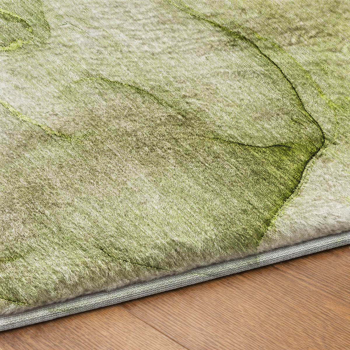 9' X 12' Olive Green And Green Abstract Shag Washable Area Rug With UV Protection - HomeRoots - Flyclothing LLC