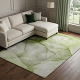 10' X 14' Olive Green And Green Abstract Shag Washable Area Rug With UV Protection - HomeRoots - Flyclothing LLC