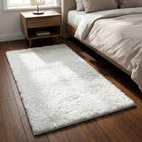 3' X 5' Yellow And Ivory Geometric Shag Washable Area Rug With UV Protection - HomeRoots - Flyclothing LLC