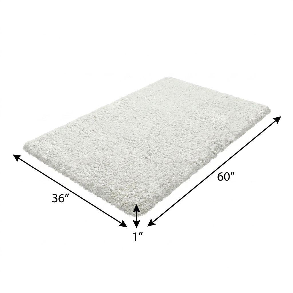 3' X 5' Yellow And Ivory Geometric Shag Washable Area Rug With UV Protection - HomeRoots - Flyclothing LLC