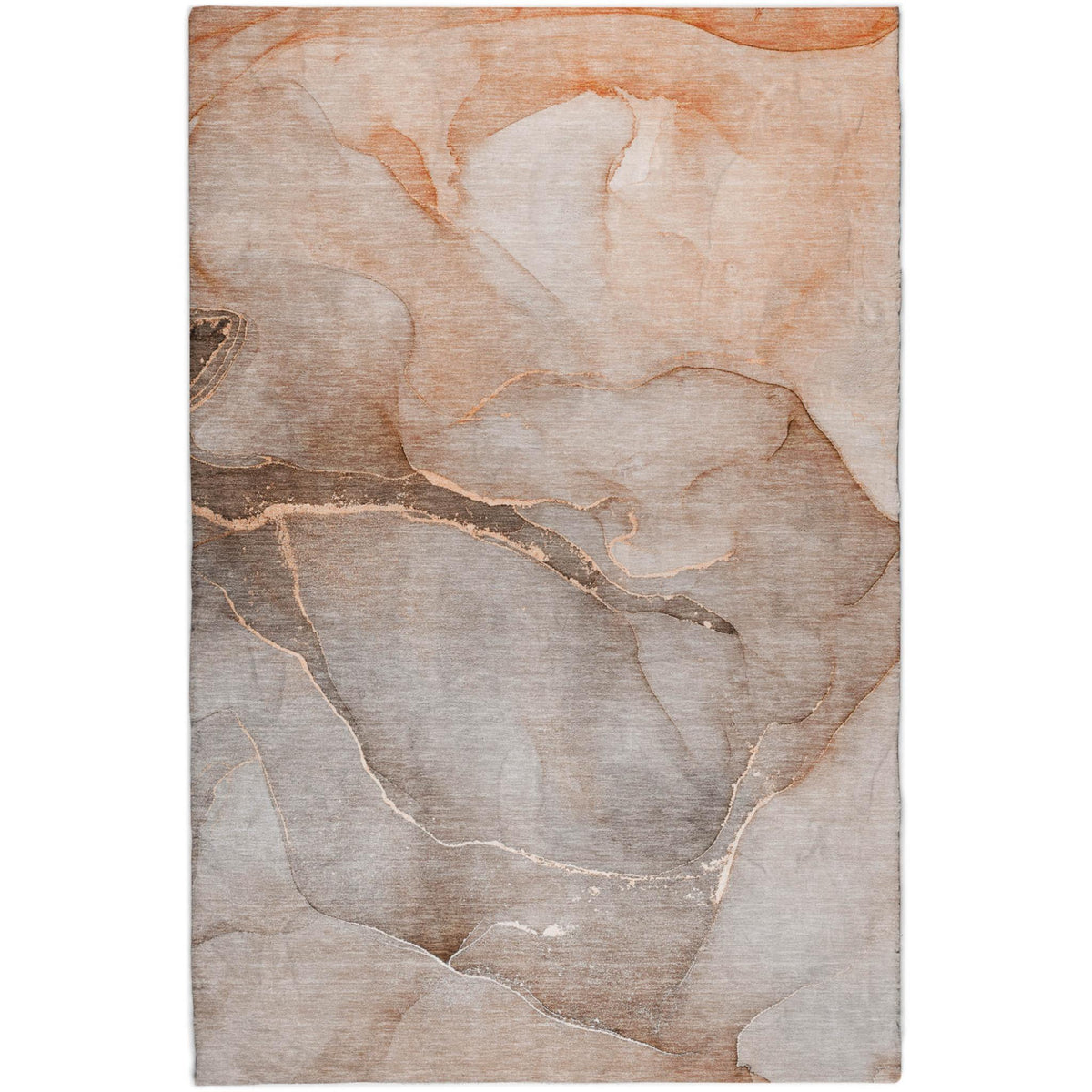 5' X 8' Taupe And Gray Abstract Shag Washable Area Rug With UV Protection - HomeRoots - Flyclothing LLC