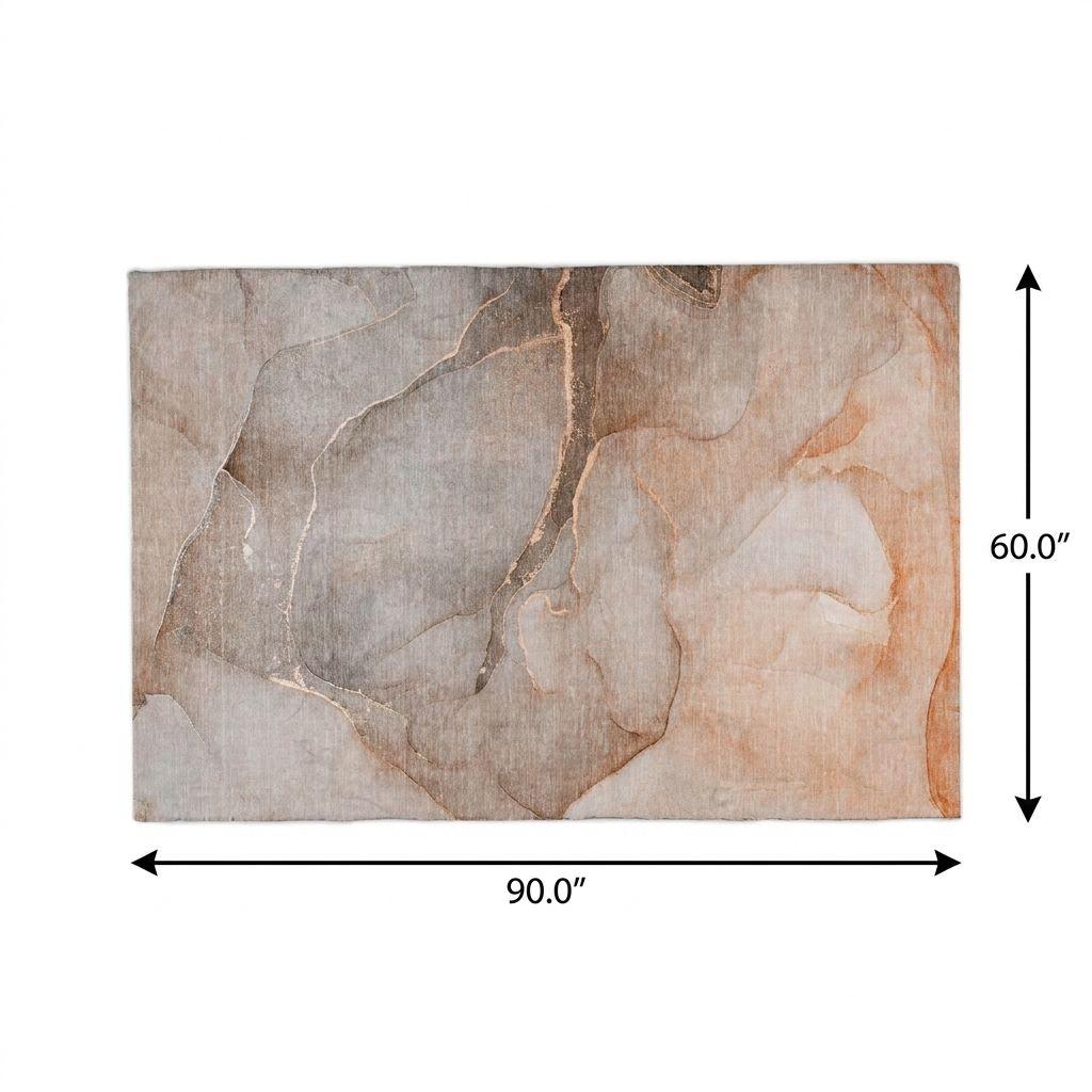 5' X 8' Taupe And Gray Abstract Shag Washable Area Rug With UV Protection - HomeRoots - Flyclothing LLC