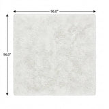 8' Yellow And Ivory Geometric Shag Washable Round Rug With UV Protection - HomeRoots - Flyclothing LLC
