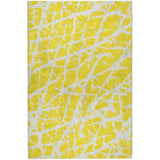 8' X 10' Yellow And Ivory Geometric Shag Washable Area Rug With UV Protection - HomeRoots - Flyclothing LLC