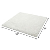 8' X 10' Yellow And Ivory Geometric Shag Washable Area Rug With UV Protection - HomeRoots - Flyclothing LLC