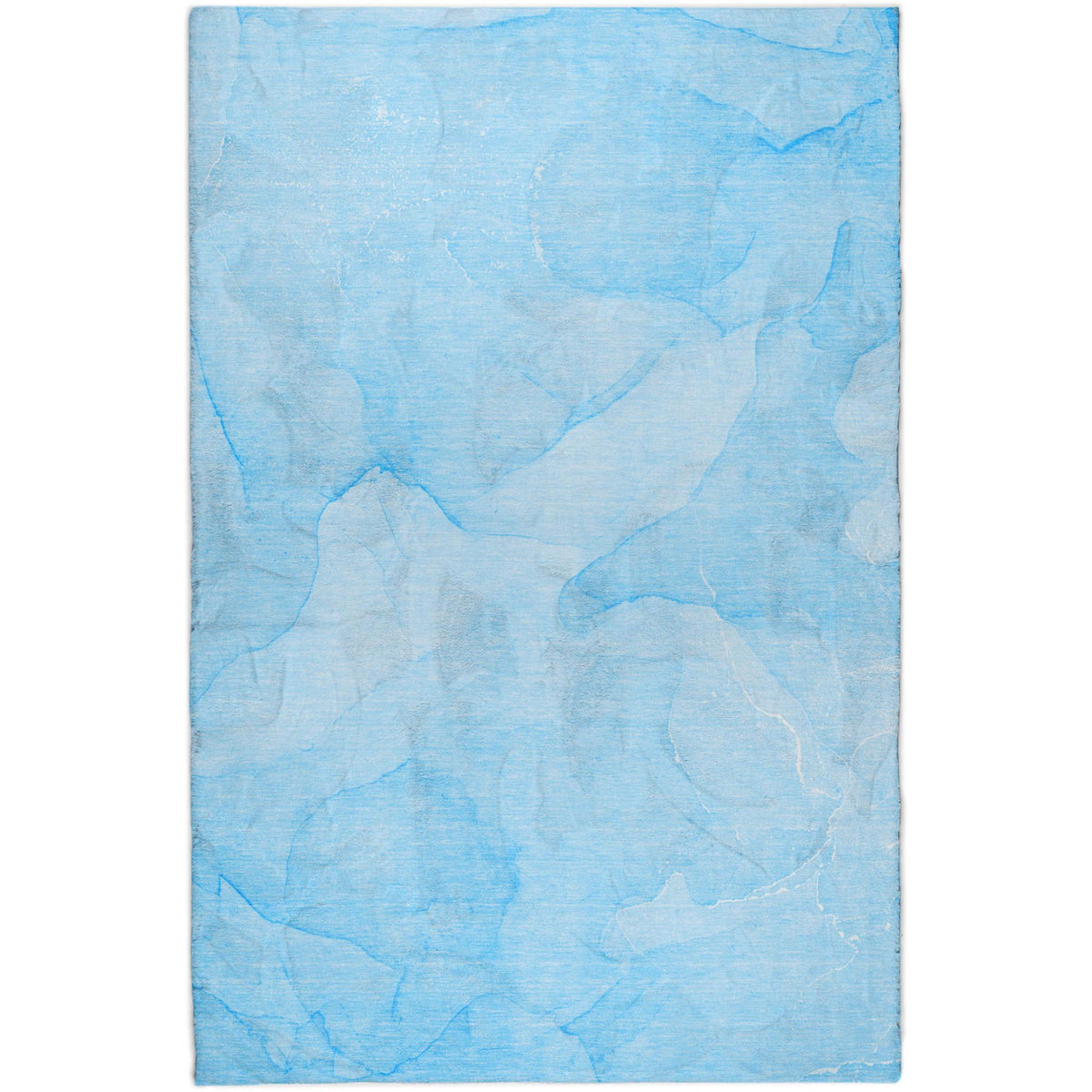 8' X 10' Blue And Denim Blue Abstract Shag Washable Area Rug With UV Protection - HomeRoots - Flyclothing LLC