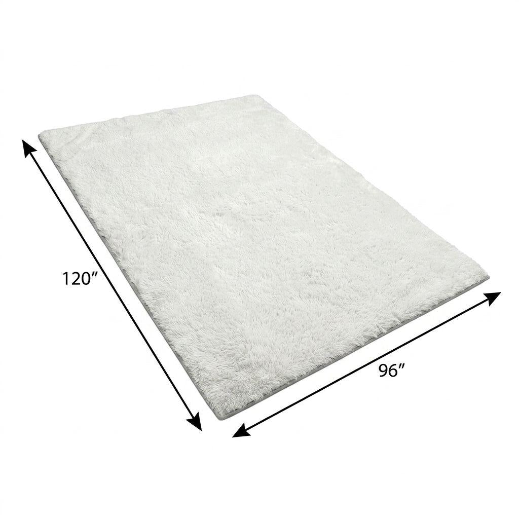8' X 10' Blue And Denim Blue Abstract Shag Washable Area Rug With UV Protection - HomeRoots - Flyclothing LLC
